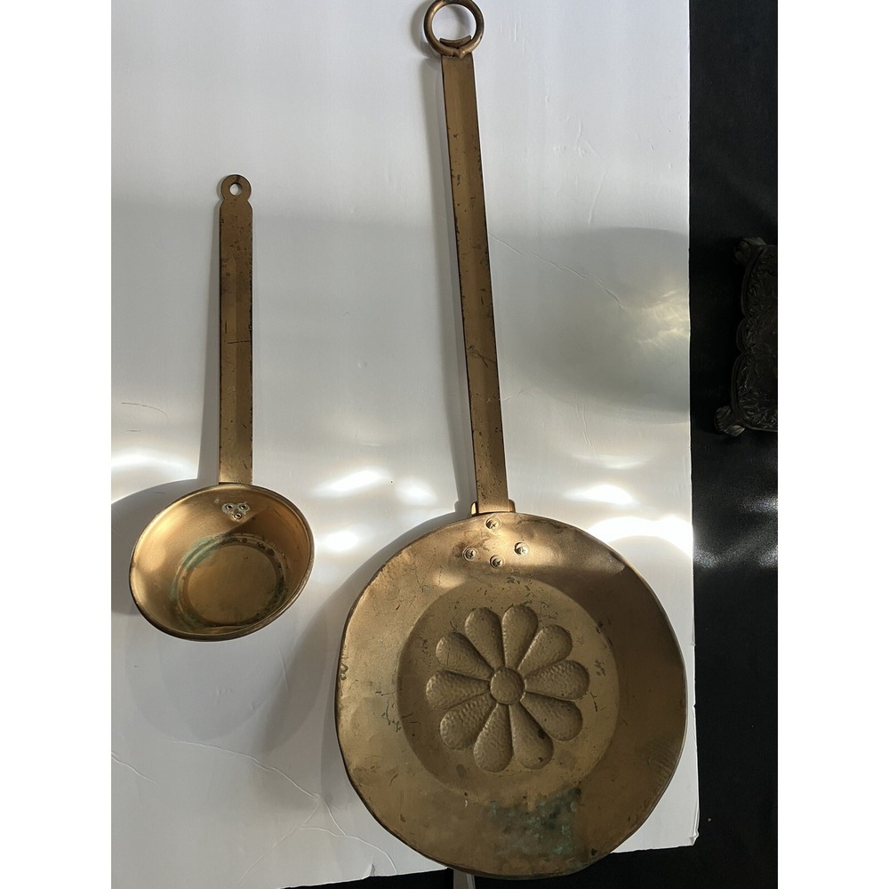 Vintage‎ Copper Sauté Pan W/ Metal Long Handle-set of 2